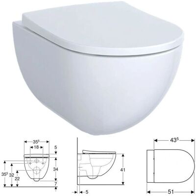 Wc Geberit Acanto - Sospeso, Rimfree, Chiusura morbida Wc Geberit Acanto - Sospeso, Rimfree, Chiusura morbida