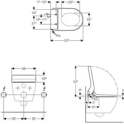 Șezut de bidet Geberit AquaClean Tuma Comfort - Negru Șezut de bidet Geberit AquaClean Tuma Comfort - Negru