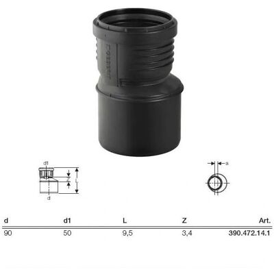 Geberit Modèle 390472141 - Réduction PP Silence - Publicité Geberit Modèle 390472141 - Réduction PP Silence - Publicité