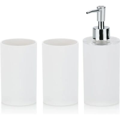 Kela 390101 Bath Accessories Set - White - Bathroom Accessory Set Kela 390101 Bath Accessories Set - White - Bathroom Accessory Set