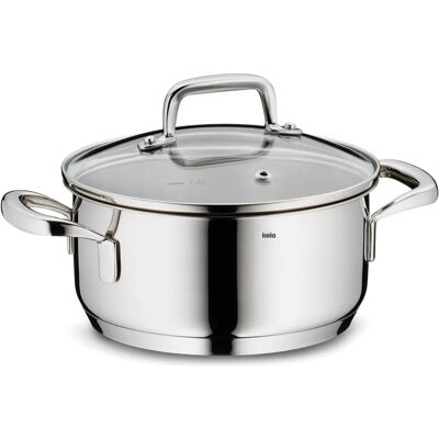KELA 16 cm Stainless Steel Saucepan - Impact Bonding, Glass Lid - Saucean KELA 16 cm Stainless Steel Saucepan - Impact Bonding, Glass Lid - Saucean