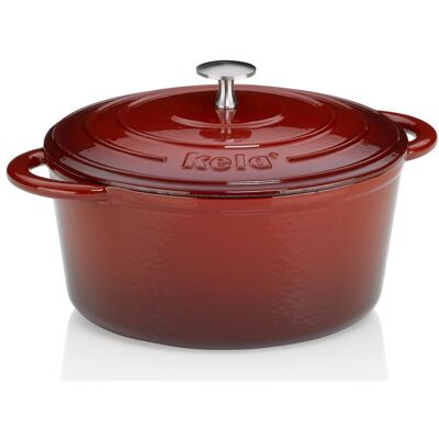 Kela 11941 Roasting Pan - Cast Iron, 4L, Red Kela 11941 Roasting Pan - Cast Iron, 4L, Red