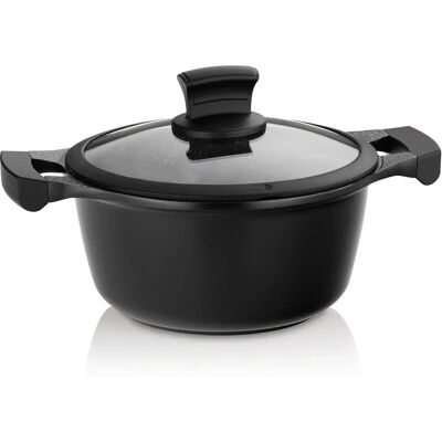 KELA 20cm Gusseisen-Backofen mit Antihaft & Glasdeckel - Langlebig & Gesund KELA 20cm Gusseisen-Backofen mit Antihaft & Glasdeckel - Langlebig & Gesund