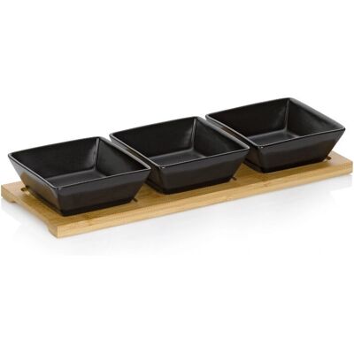 Kela - 12262 - Porcelán - Černé Čtvercové - Servírovací misky Kela - 12262 - Porcelán - Černé Čtvercové - Servírovací misky