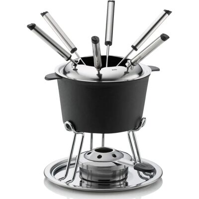 Zestaw fondue KELA 16639 - 11 sztuk - żeliwo emaliowane - do indukcji Zestaw fondue KELA 16639 - 11 sztuk - żeliwo emaliowane - do indukcji