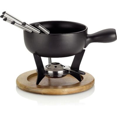 Kela 16640 Ensemble à Fondue - Céramique, 2L, Noir Kela 16640 Ensemble à Fondue - Céramique, 2L, Noir