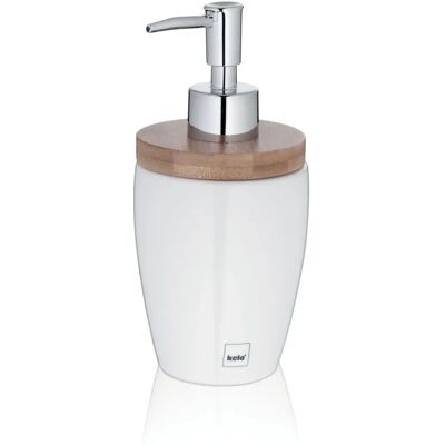 Kela 18596 Tvåldispenser - Keramik & Bambu - 0,35L - Vit Kela 18596 Tvåldispenser - Keramik & Bambu - 0,35L - Vit