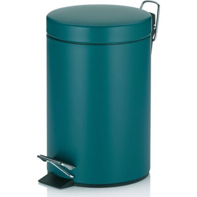 KELA 20528 Metal Waste Container - Bathroom Trash Bin - 3L - Petrol KELA 20528 Metal Waste Container - Bathroom Trash Bin - 3L - Petrol