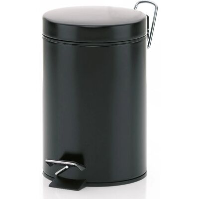 Kela 20903 Waste Container - Round Metal Black Kela 20903 Waste Container - Round Metal Black