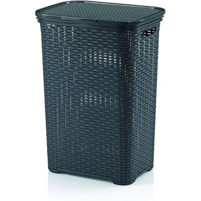 KELA Brasilia Pračka na prádlo - 60L, Antracit, Plast, S víkem KELA Brasilia Pračka na prádlo - 60L, Antracit, Plast, S víkem