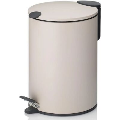 Kela Beigefarbene Metallmülleimer - 3L - Silent Close - 23cm Kela Beigefarbene Metallmülleimer - 3L - Silent Close - 23cm