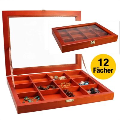 Schwäbische Albumfabrik Vitrine aus Holz mit 12 Fächern Schwäbische Albumfabrik Vitrine aus Holz mit 12 Fächern