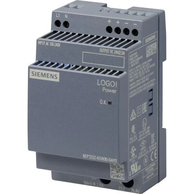 Siemens Logo!Power 24V/2,5A Netzteil - Stromversorgung für DIN-Schiene Siemens Logo!Power 24V/2,5A Netzteil - Stromversorgung für DIN-Schiene