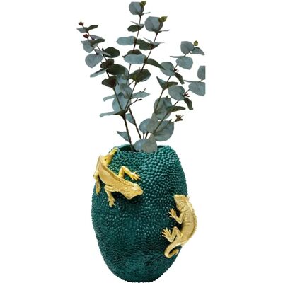 KARE DESIGN Jarrón de resina dorado y verde - Florero KARE DESIGN Jarrón de resina dorado y verde - Florero