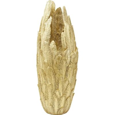 Kare Vase mit Federn Motiv - Gold - 80cm Kare Vase mit Federn Motiv - Gold - 80cm
