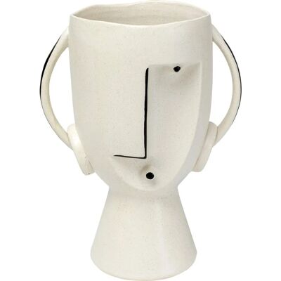 KARE Design Weiße Steingutfaser 30cm - Vase KARE Design Weiße Steingutfaser 30cm - Vase