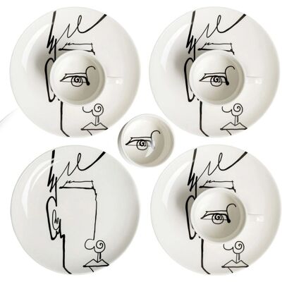 Helline Home Schwarz-Weiß Porzellan Kaffee-Set - Kaffee Typ Helline Home Schwarz-Weiß Porzellan Kaffee-Set - Kaffee Typ
