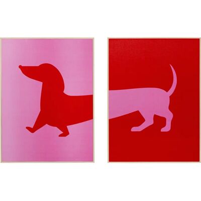 KARE DESIGN Dog Frankie Pink Wall Art - Picture KARE DESIGN Dog Frankie Pink Wall Art - Picture