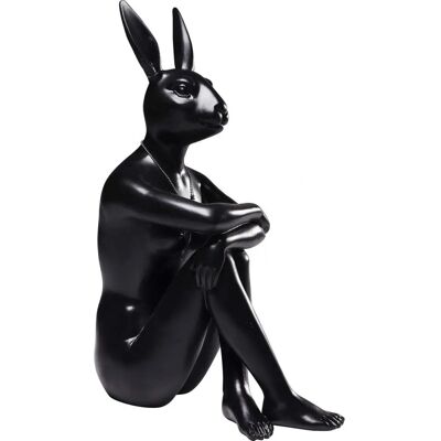 Kare Design Schwarze Gangster-Hase Figur - Dekorative Kunst Kare Design Schwarze Gangster-Hase Figur - Dekorative Kunst