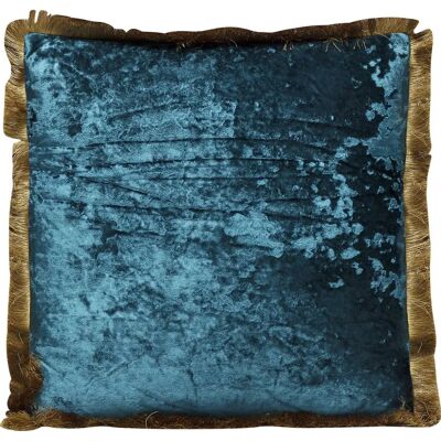 Almohada decorativa en terciopelo azul-verde 45x45 cm - Decoración Almohada decorativa en terciopelo azul-verde 45x45 cm - Decoración