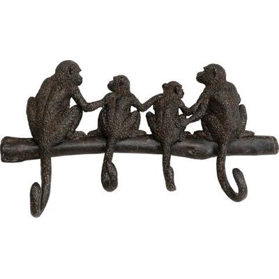 KARE Monkey Family Garderobe - Wandmontiert - 4 Haken - Schwarz KARE Monkey Family Garderobe - Wandmontiert - 4 Haken - Schwarz