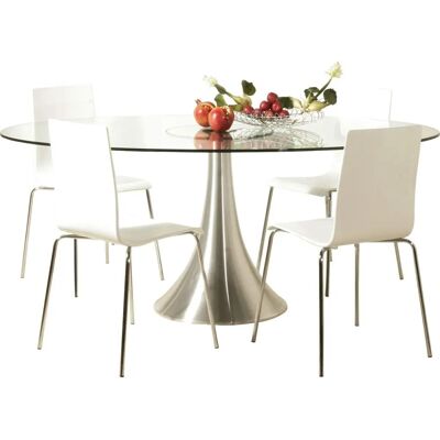 KARE Design - Mesa Oval de Vidrio - Plata - 180x75x120cm KARE Design - Mesa Oval de Vidrio - Plata - 180x75x120cm