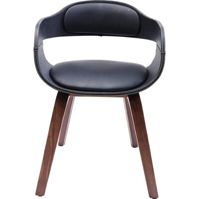 Cadeira Kare Design com Apoios de Braços em Couro Sintético e Madeira - Modelo Costa Cadeira Kare Design com Apoios de Braços em Couro Sintético e Madeira - Modelo Costa
