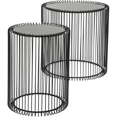 Kare Design 2er Set Beistelltische aus Stahl und Glas, schwarz Kare Design 2er Set Beistelltische aus Stahl und Glas, schwarz