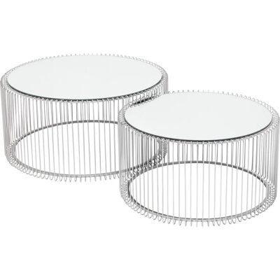 Kare Design Wire Ensemble de 2 Tables Basses Blanches - Publicité Kare Design Wire Ensemble de 2 Tables Basses Blanches - Publicité