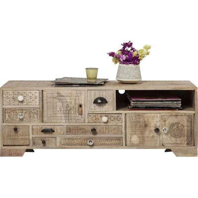 Mueble de TV Puro de Mango - Natural - Almacenamiento Elegante Mueble de TV Puro de Mango - Natural - Almacenamiento Elegante