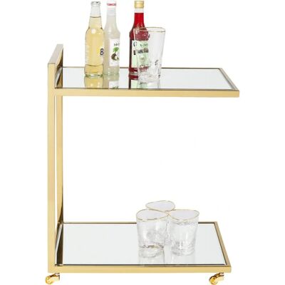 Kare Design Złoty trolley serwisowy - Nowoczesny w szkło i stal Kare Design Złoty trolley serwisowy - Nowoczesny w szkło i stal
