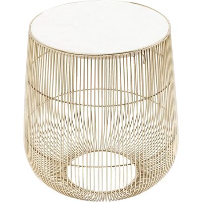 KARE Design White/Gold Marble Side Table - 32cm KARE Design White/Gold Marble Side Table - 32cm