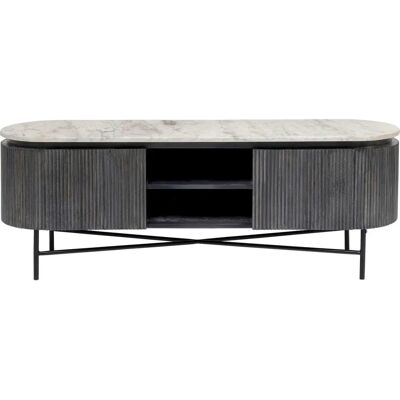KARE Design - Glenn TV-møbel - Marmorplade, Mørkegrå, Oval - TV-møbel KARE Design - Glenn TV-møbel - Marmorplade, Mørkegrå, Oval - TV-møbel