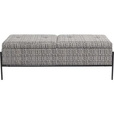 KARE Design Bank mit Strukturstoff in Schwarz, Weiß, Grau - Stauraum & Sitz KARE Design Bank mit Strukturstoff in Schwarz, Weiß, Grau - Stauraum & Sitz