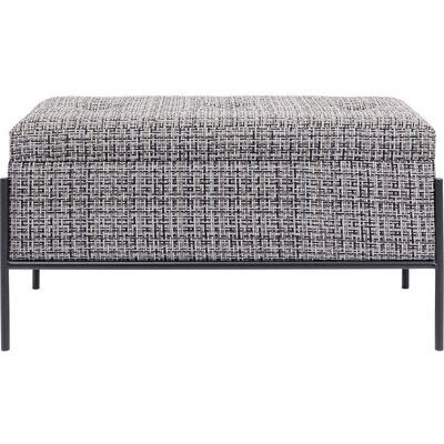 Kare Design Bank mit Strukturstoff in Schwarz, Weiß und Grau 80x43x40cm Kare Design Bank mit Strukturstoff in Schwarz, Weiß und Grau 80x43x40cm