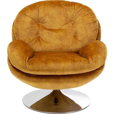 Kare Design Drehstuhl - Samt, Gelb-Braun, 81x84x83cm - Sessel Kare Design Drehstuhl - Samt, Gelb-Braun, 81x84x83cm - Sessel