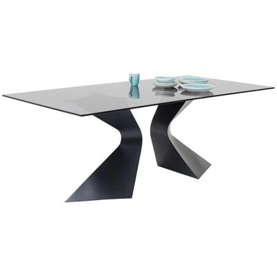 Mesa de comedor Kare Design Gloria de vidrio y acero - Capacidad 8 Mesa de comedor Kare Design Gloria de vidrio y acero - Capacidad 8