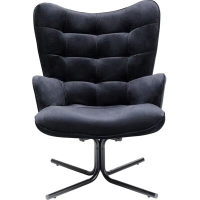 Sillón giratorio Oscar de terciopelo negro de KARE Design - Sillón Sillón giratorio Oscar de terciopelo negro de KARE Design - Sillón