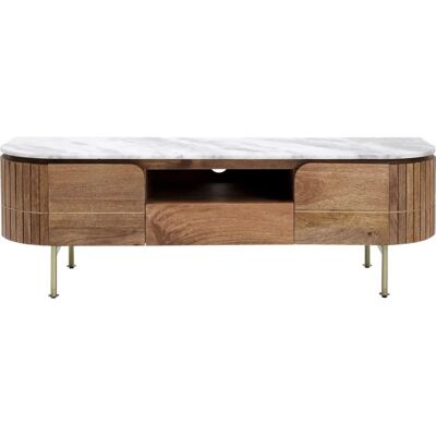 Kare Design Weißes Mango Marmor TV-Möbel - 145x48x42cm Kare Design Weißes Mango Marmor TV-Möbel - 145x48x42cm