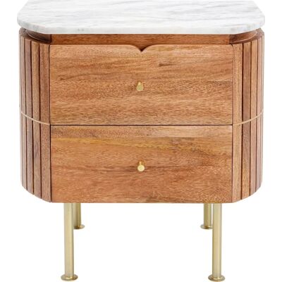 Kare Design Weißer Marmor Nachttisch - 50x55cm - Grace Small - Nachttisch Kare Design Weißer Marmor Nachttisch - 50x55cm - Grace Small - Nachttisch