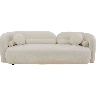 Canapé Kelly Bouclé 225cm 3 Places - Naturel - Publicité Canapé Kelly Bouclé 225cm 3 Places - Naturel - Publicité