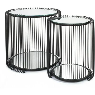 Kare Design - Beistelltische 2er Set - Black - Steel and Glass - End tables Kare Design - Beistelltische 2er Set - Black - Steel and Glass - End tables