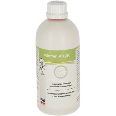 Concentré de vitamines Kerbl pour volailles - AD3EC 500ml - Publicité Concentré de vitamines Kerbl pour volailles - AD3EC 500ml - Publicité