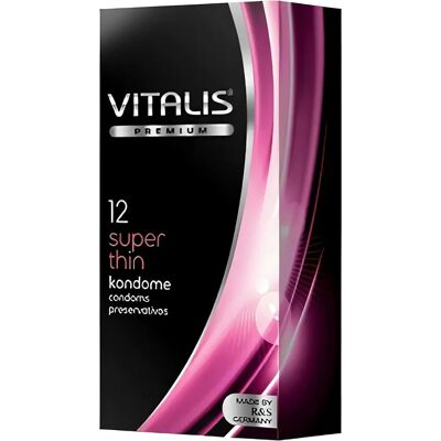 Preservativi Super Sottile Vitalis - Confezione da 12 - Tipo di preservativo Preservativi Super Sottile Vitalis - Confezione da 12 - Tipo di preservativo