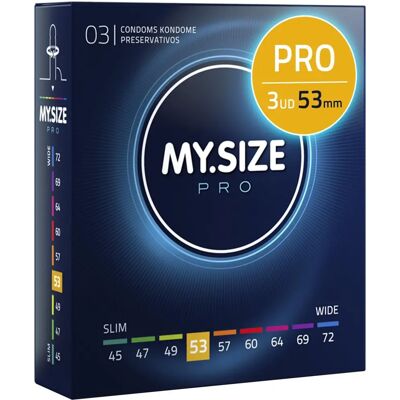 My Size Pro 53mm Kondomy - Extrémně tenké, na míru, 3 ks My Size Pro 53mm Kondomy - Extrémně tenké, na míru, 3 ks