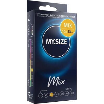 Preservativos Mix 53 mm - 10 peças - Conjunto de preservativos Preservativos Mix 53 mm - 10 peças - Conjunto de preservativos