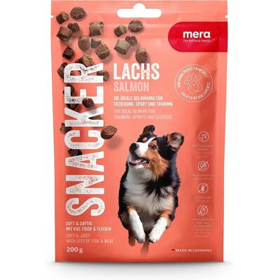MERA Snacker Zalm Hondensnacks - Hoog Vlees, Glutenvrij - Gemaakt in Duitsland - 200g MERA Snacker Zalm Hondensnacks - Hoog Vlees, Glutenvrij - Gemaakt in Duitsland - 200g