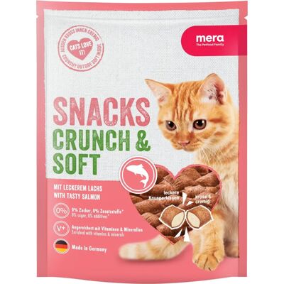 MERA Friandises pour Chats au Saumon - Crunch & Soft - Faible en Calories MERA Friandises pour Chats au Saumon - Crunch & Soft - Faible en Calories