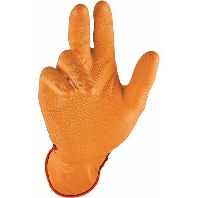 Gants jetables Stronghand Nitrile Orange - Modèle 0424-09H - Publicité Gants jetables Stronghand Nitrile Orange - Modèle 0424-09H - Publicité