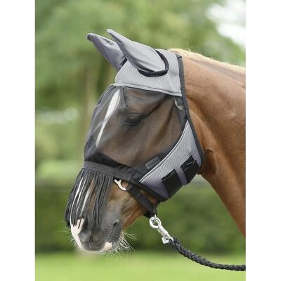 BUSSE Fliegenmaske Fly Cover Fransen Fliegenschutz - Grau/Schwarz - Insektenschutz BUSSE Fliegenmaske Fly Cover Fransen Fliegenschutz - Grau/Schwarz - Insektenschutz